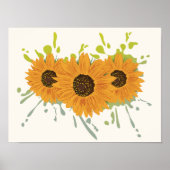 Kleurrijke plons zonnebloem poster (Voorkant)