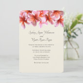 Kleurrijke Plumeria Bloemenrand Eenvoudige Trouw- Kaart (Staand voorkant)
