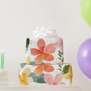 Kleurrijke Plumeria Hawaï Tropische Bloem Botanisc Cadeaupapier