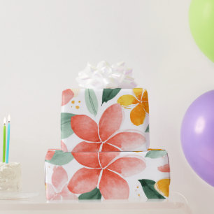 Kleurrijke Plumeria Hawaï Tropische Bloem Botanisc Cadeaupapier