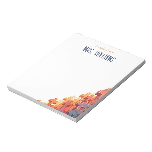 Kleurrijke Plus Tekenen Custom Teacher Waardering Notitieblok (Linkerzijde)