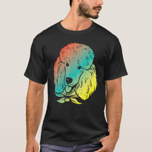 Kleurrijke poedel gezicht kunst dier huisdier hond t-shirt