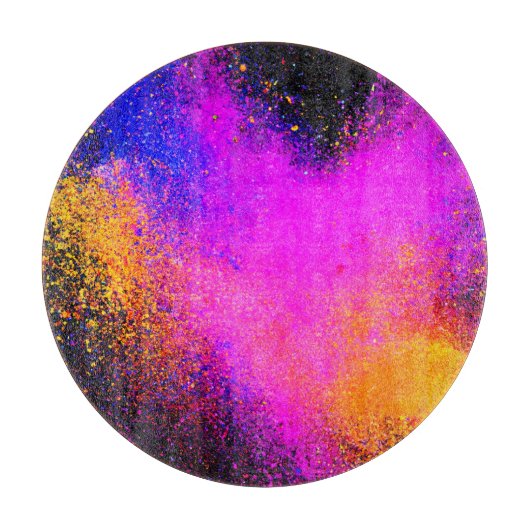 Kleurrijke poedereruptie snijplank (Voorkant)