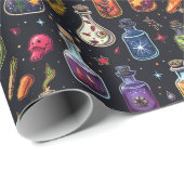 Kleurrijke Poison Potions Flessen Halloween Cadeaupapier (Rol Hoek)
