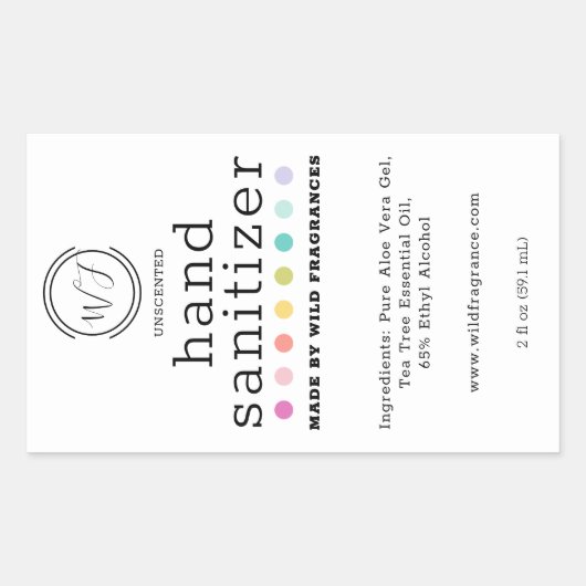 Kleurrijke poka Dot Large Hand Sanitizer Soap Rechthoekige Sticker (Voorkant)