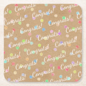 Kleurrijke poka-punts op Faux Kraft Paper Achtergr Kartonnen Onderzetters (Voorkant)