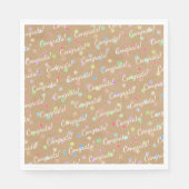 Kleurrijke poka-punts op Faux Kraft Paper Achtergr Servet (Voorkant)