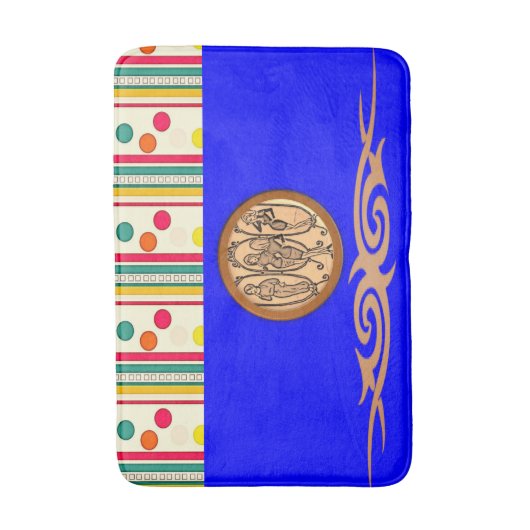 kleurrijke pokadot cirkels badkamer badmat (Voorkant Verticaal)