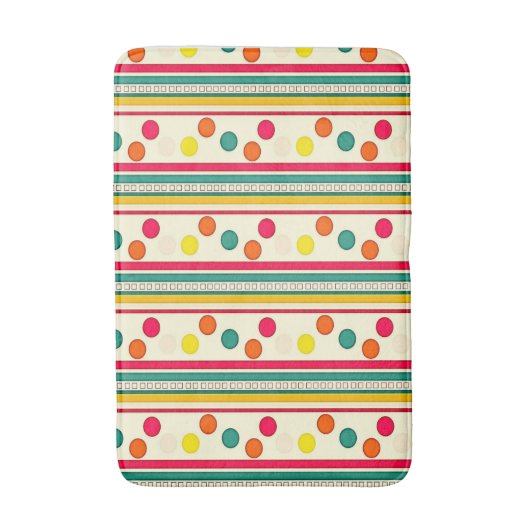 kleurrijke pokadot cirkels badkamer badmat (Voorkant Verticaal)