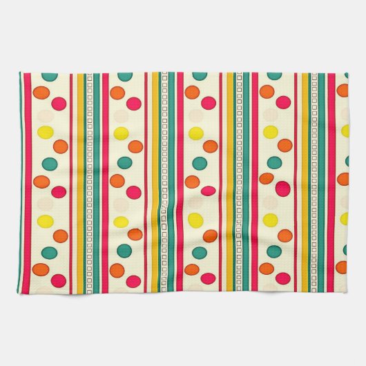kleurrijke pokadot cirkels keukenhanddoek (Horizontaal)