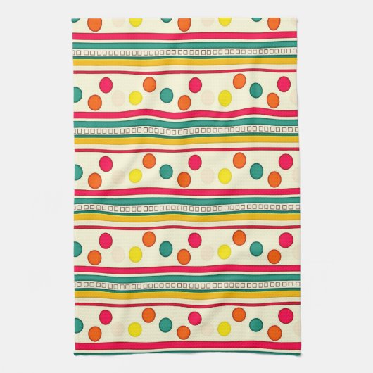 kleurrijke pokadot cirkels keukenhanddoek (Verticaal)
