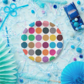 Kleurrijke Polka Dot Baby shower verjaardagsfeestj Papieren Bordje (Feest)