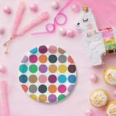 Kleurrijke Polka Dot Baby shower verjaardagsfeestj Papieren Bordje (Feest)