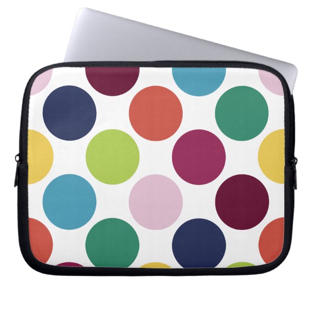 Kleurrijke Polka Dot Bubble Laptop Beschermend Hoe Laptop Sleeve (Voorkant)