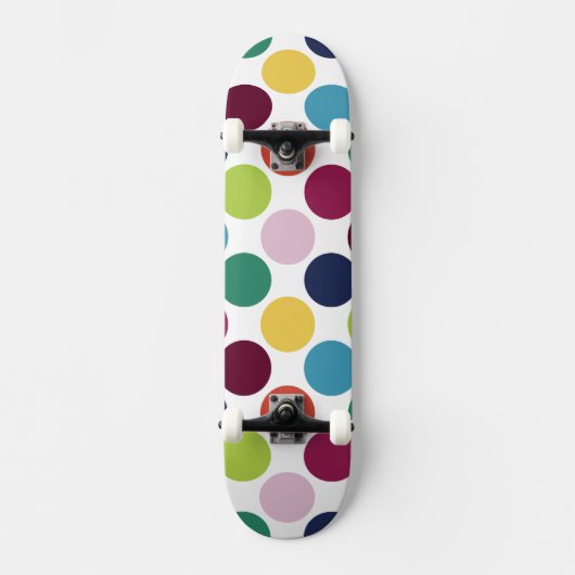 Kleurrijke Polka Dot Bubble Old School Skateboard (Voorkant)
