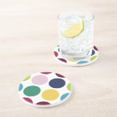 Kleurrijke Polka Dot Bubble Ronde Dot Polka Onderz Zandsteen Onderzetter (Zijkant)