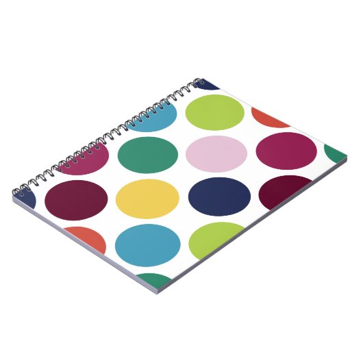 Kleurrijke Polka Dot Bubble Ronde Spiraal Notitieb Notitieboek (Linkerzijde)
