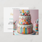 KLEURRIJKE POLKA DOT CAKE 1E VERJAARDAG KAART (Voorkant / Achterkant)