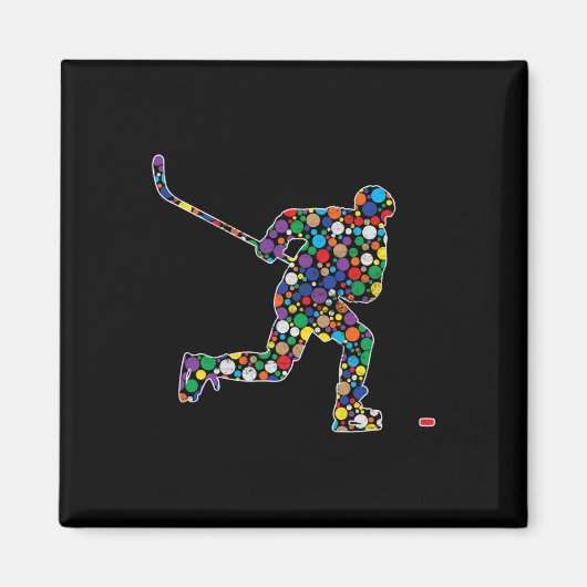 Kleurrijke Polka Dot Hockey International Dot Day Magneet (Voorkant)