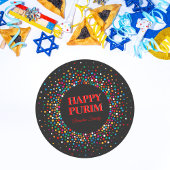 Kleurrijke Polka Dot Joodse Vakantie Happy Purim Ronde Sticker