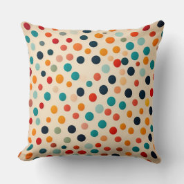 Kleurrijke Polka Dot Naadloze Patroon op Beige Kussen