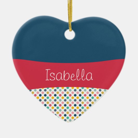 Kleurrijke polka dot patroon keramisch ornament (Voorkant)