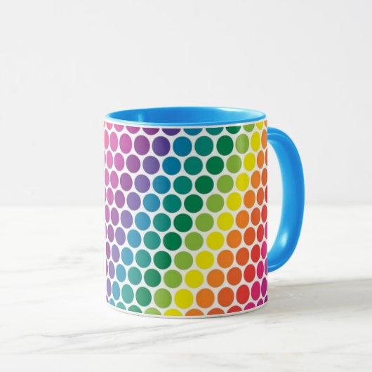 Kleurrijke polka dot patroon vlekkerige mok (Voorkant rechts)