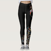 Kleurrijke polka dot pauw leggings (Voorkant)