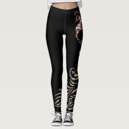 Kleurrijke polka dot pauw leggings