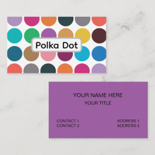 Kleurrijke Polka Dot terug naar school Visitekaartje