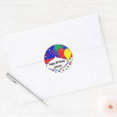 Kleurrijke Polka Dot Verjaardag Ronde Sticker (Envelop)