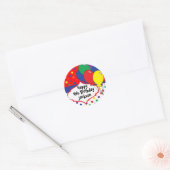 Kleurrijke Polka Dot Verjaardagsfeestje Ronde Sticker (Envelop)