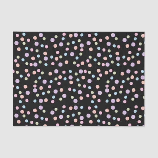 Kleurrijke Polka Dot Waterverf Schattige Girly Uni Tissuepapier (Voorkant)