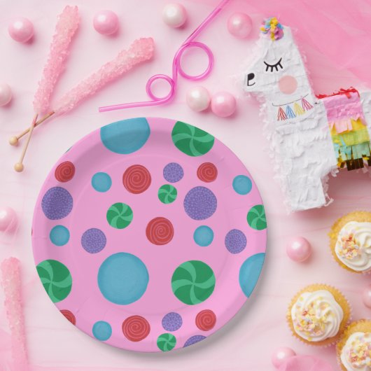 Kleurrijke Polka Dots Celebration Paper Borden Papieren Bordje (Feest)