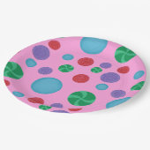 Kleurrijke Polka Dots Celebration Paper Borden Papieren Bordje (Gekanteld)