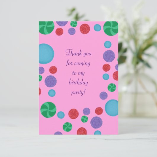 Kleurrijke polka dots dank u kaarten (Staand voorkant)