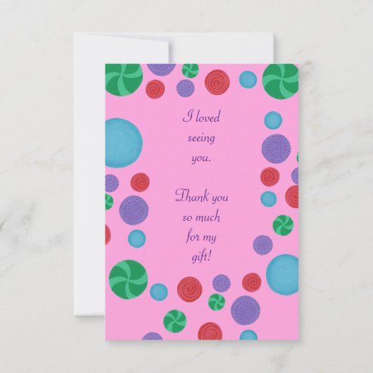 Kleurrijke polka dots dank u kaarten (Achterkant)