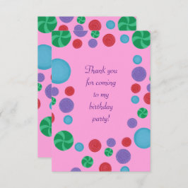 Kleurrijke polka dots dank u kaarten