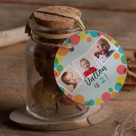Kleurrijke Polka Dots Jongens Foto's Verjaardag Bedankjes Labels
