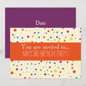 Kleurrijke polka dots kind verjaardagsfeestje kaart (Voorkant / Achterkant)