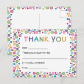 Kleurrijke Polka Dots Kinder Dank u Briefkaart (Voorkant / Achterkant)