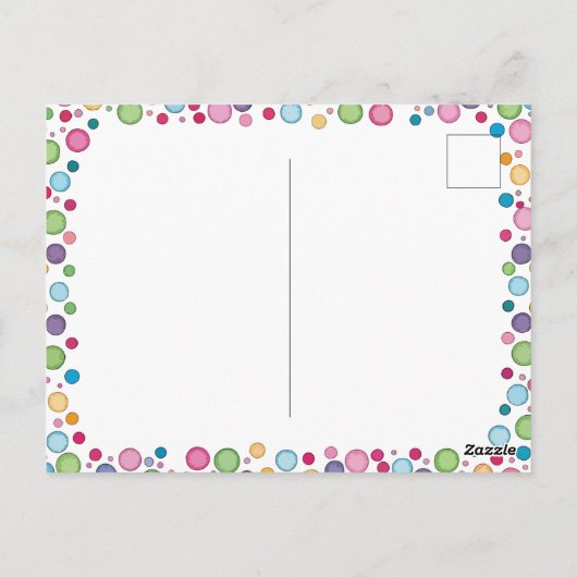 Kleurrijke Polka Dots Kinder Dank u Briefkaart (Achterkant)