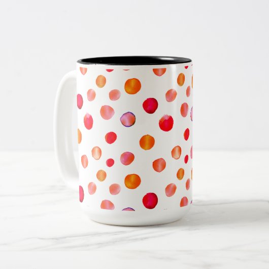 Kleurrijke polka dots koffie Mok (Voorkant links)