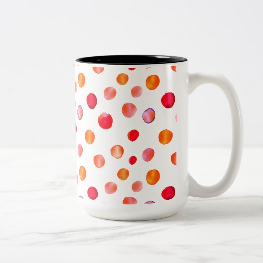 Kleurrijke polka dots koffie Mok (Rechts)