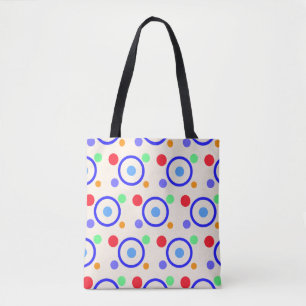 Kleurrijke Polka Dots op Ivoor Tote Bag