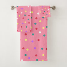 Kleurrijke Polka Dots op Roze