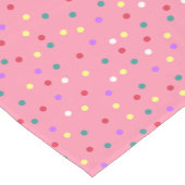 Kleurrijke Polka Dots op Roze Korte Tafelloper (Hoek)