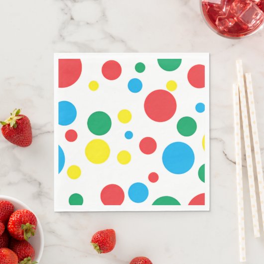 Kleurrijke Polka Dots Papieren servetten; Kies Gro Servet (Insitu)