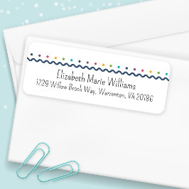 Kleurrijke Polka Dots Retouradres Label