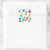 Kleurrijke Polka Dots Stickers; Kies Vorm Vierkante Sticker (Tas)